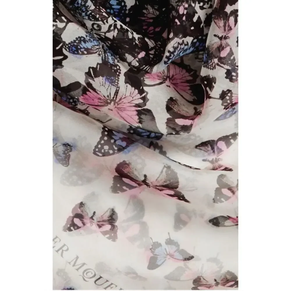 RARE~Alexander McQueen Very Large 'Butterfly Flight' Square Silk Scarf